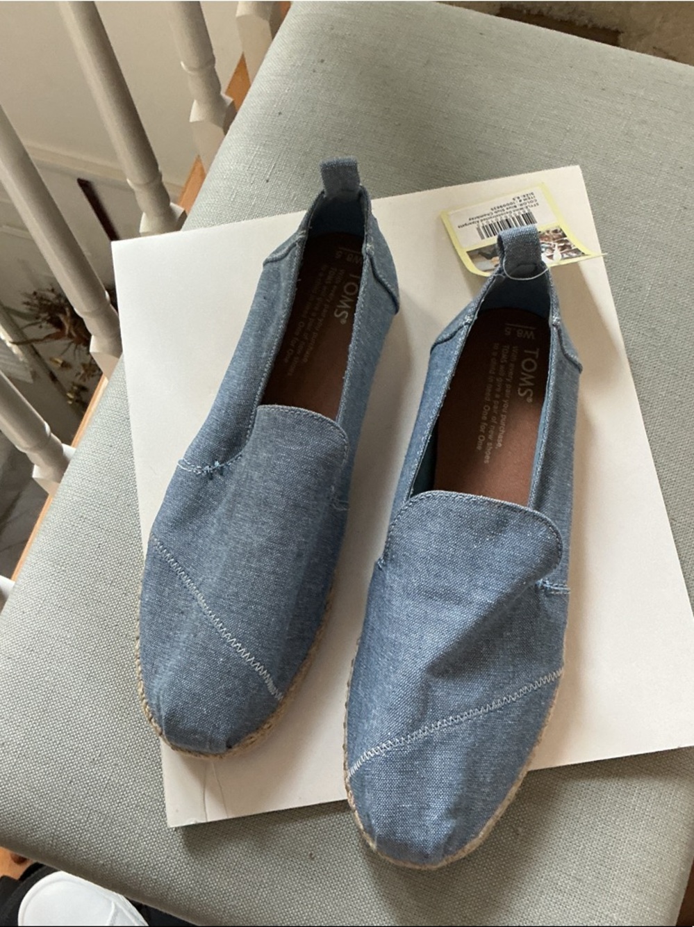 TOMS Light Blue Denim Slip-On Espadrilles